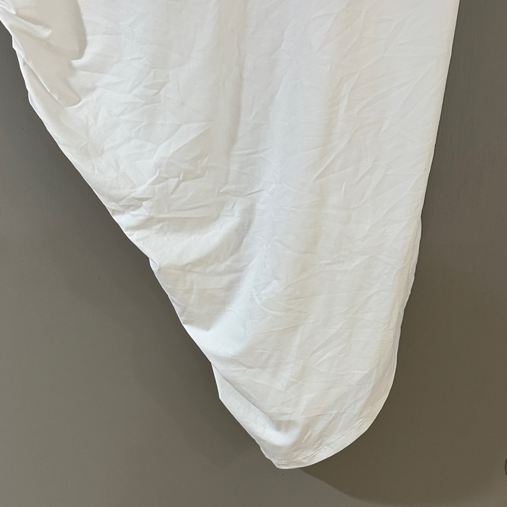 Athleta White Asymmetrical Tunic Stretch Top Minimalist Athleisure - Picture 6 of 9